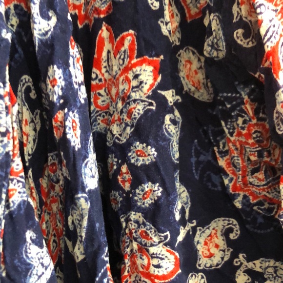 Hollister Navy and Red Patterned Kimono Cardigan - Picture 3 of 7